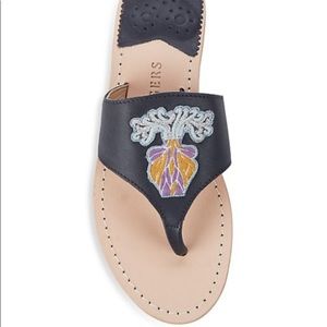 Jack Rogers Aquarius Leather Thong Sandals 7.5